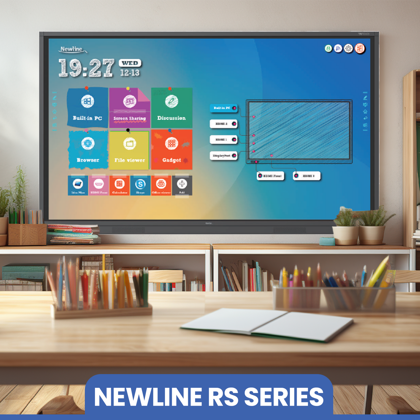 Newline Interactive Flat Panel - 75 Inch | 4K UHD Large Touchscreen for Business & Education