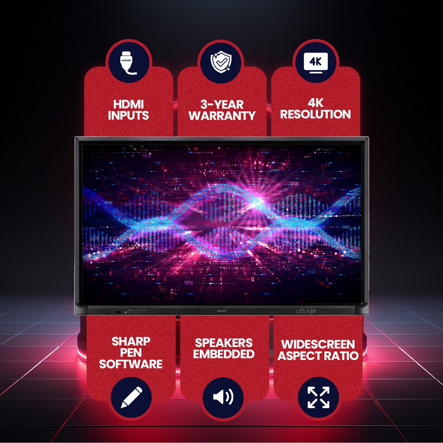 Sharp Interactive Flat Panel - 55 Inch | Best Interactive Display for Business & Education