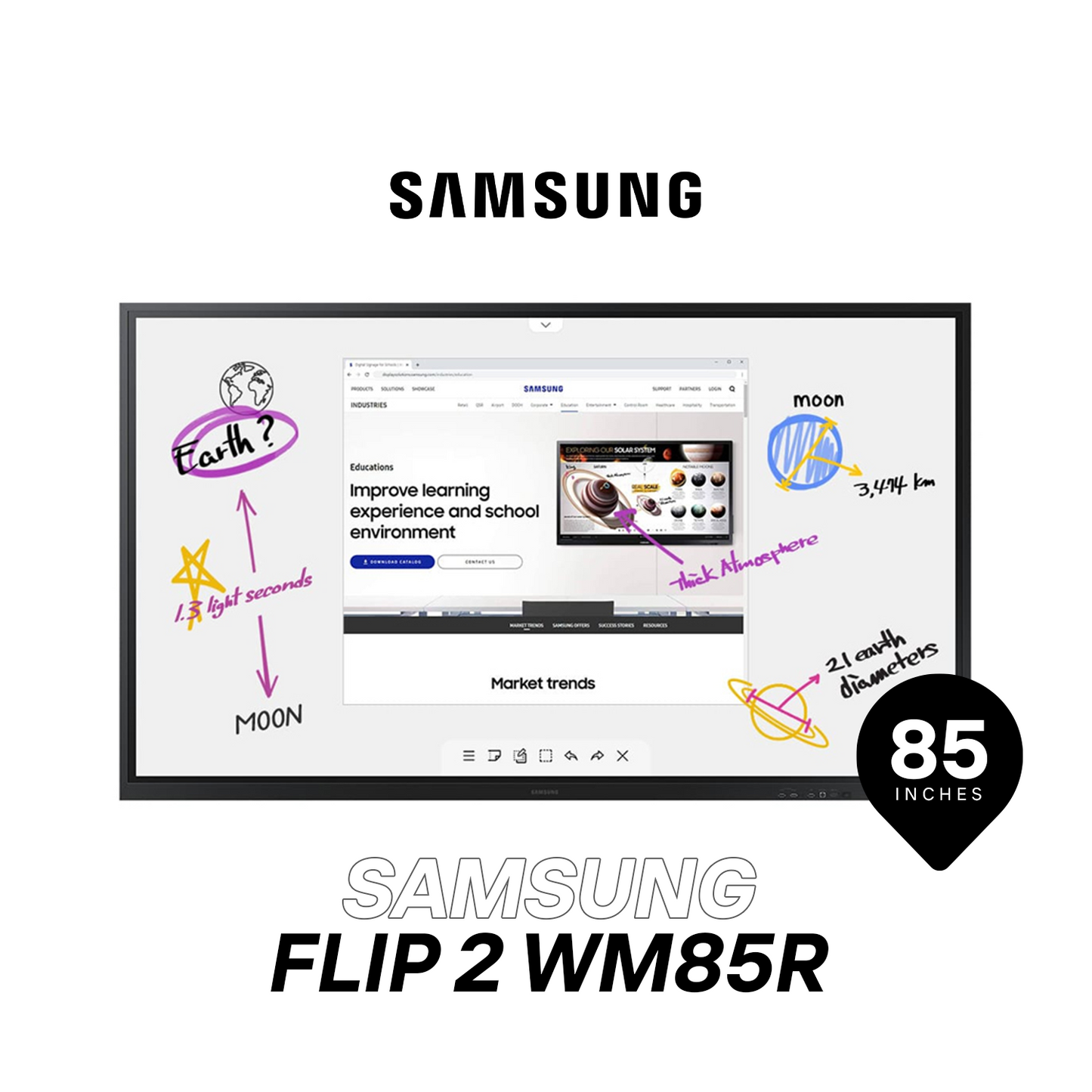 Samsung Flip 2 WM85R Interactive Display: Elevate Collaboration with a Stunning 85-Inch Canvas