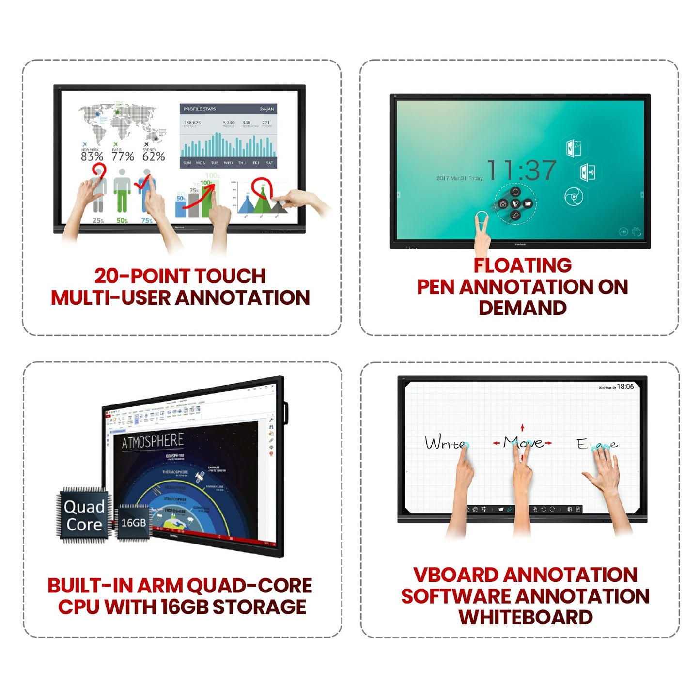  ViewSonic IFP6550-2 | ViewSonic Digital Board | Interactive Flat Panel for Teachers | Digial Board for Teachers