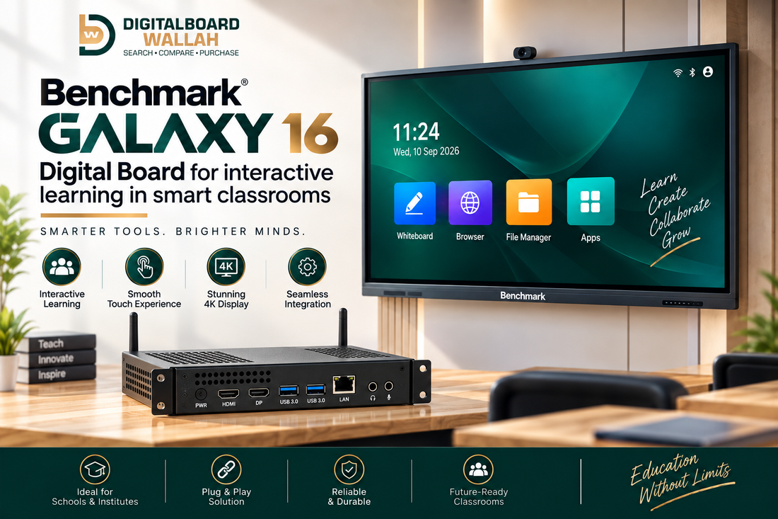 How Benchmark GALAXY 16 Digital Board Enhances Interactive Learning in Schools & Coaching Institutes