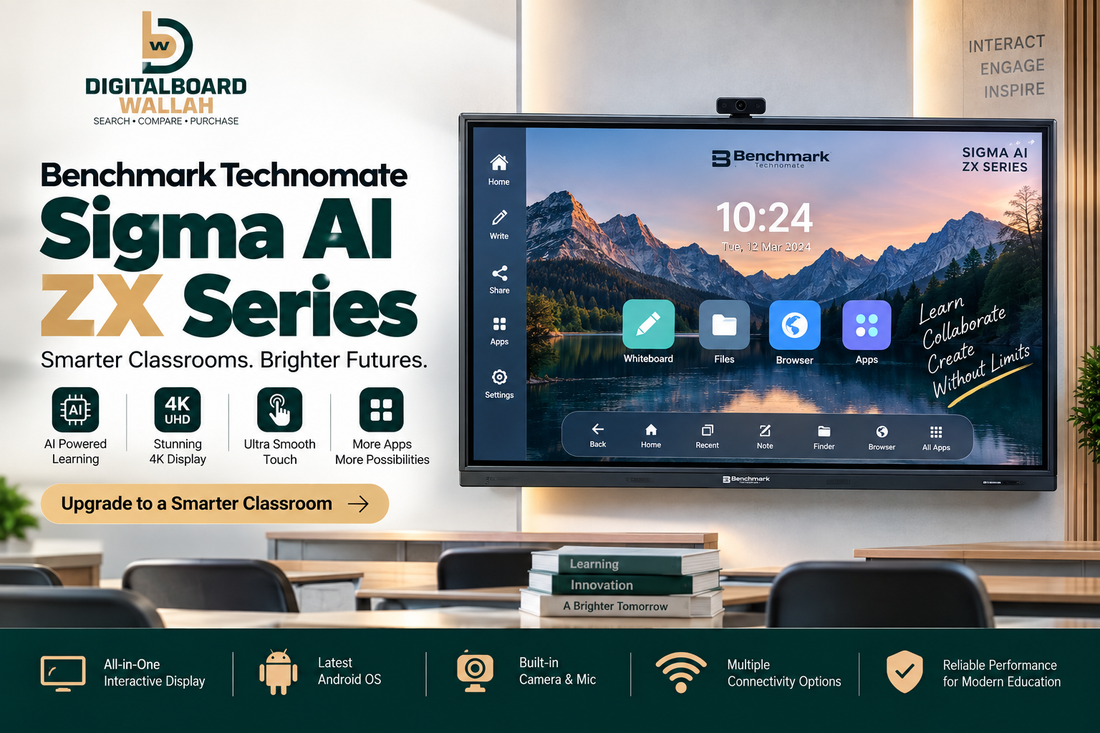 Benchmark Technomate Sigma AI ZX Series: Features, Benefits & Smart Classroom Guide 2026