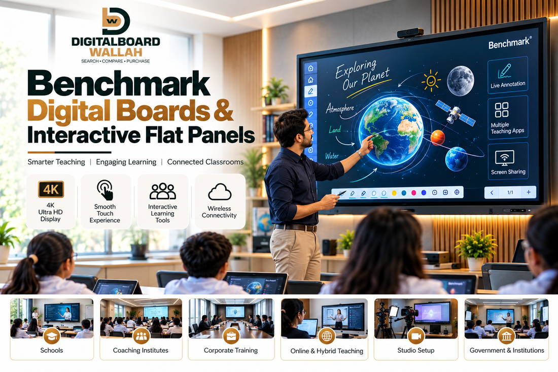 Benchmark Digital Board and Interactive Flat Panel for modern classroom teaching